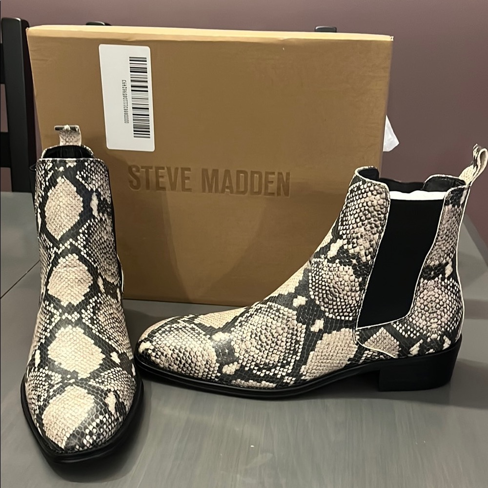Steve Madden Snake Print Ankle Boots